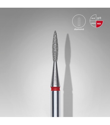 Punta diamantata Fiamma Appuntita, rosso, diametro 1.6 mm - lunghezza punta 8 mm
