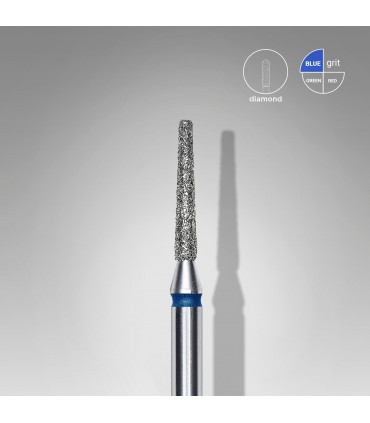 Punta diamantata Tronco, blu, diametro 1.6 mm - lunghezza punta 10 mm